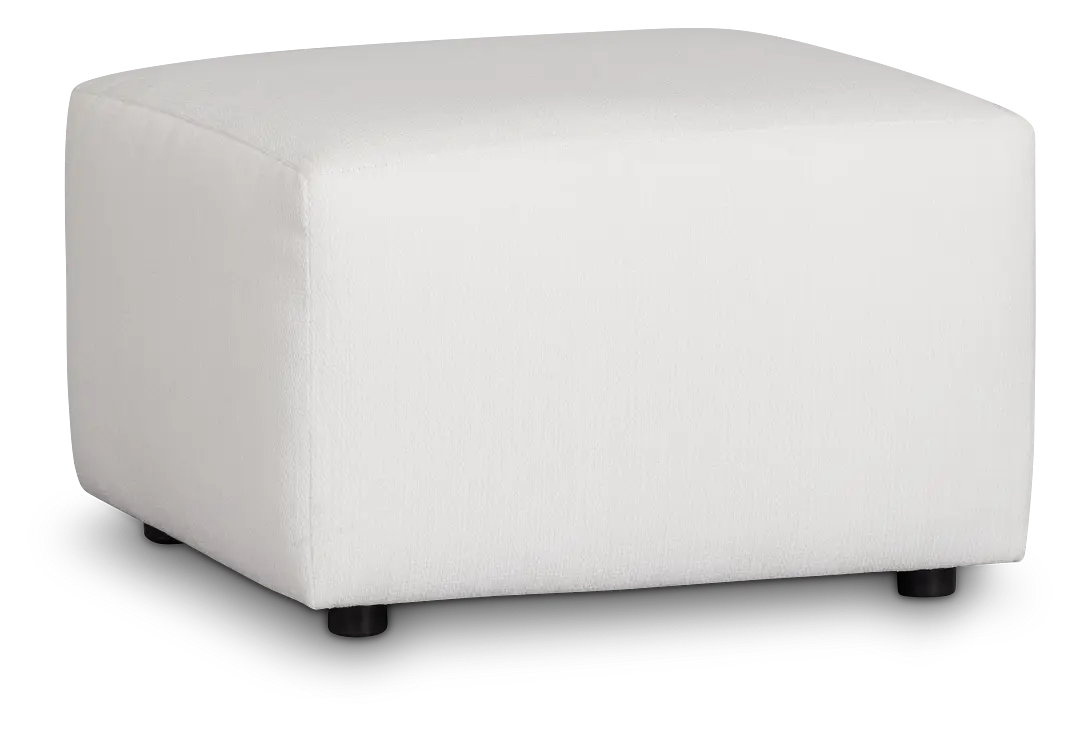 Rhodes White Fabric Ottoman Rhodes White Fabric Ottoman