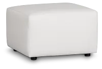 Rhodes White Fabric Ottoman