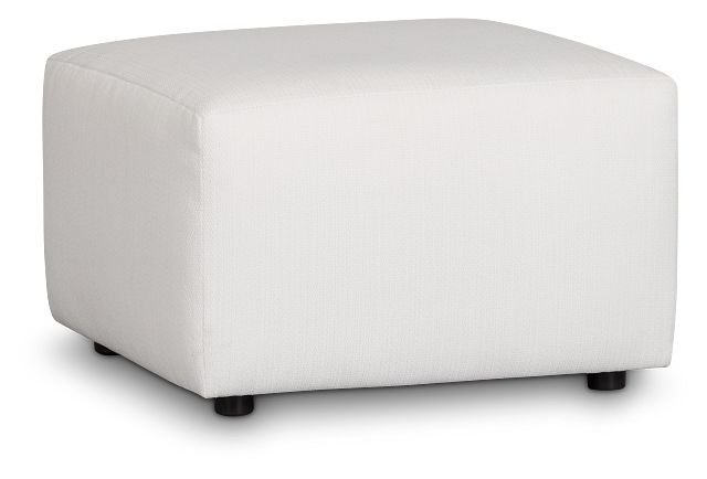 Rhodes White Fabric Ottoman