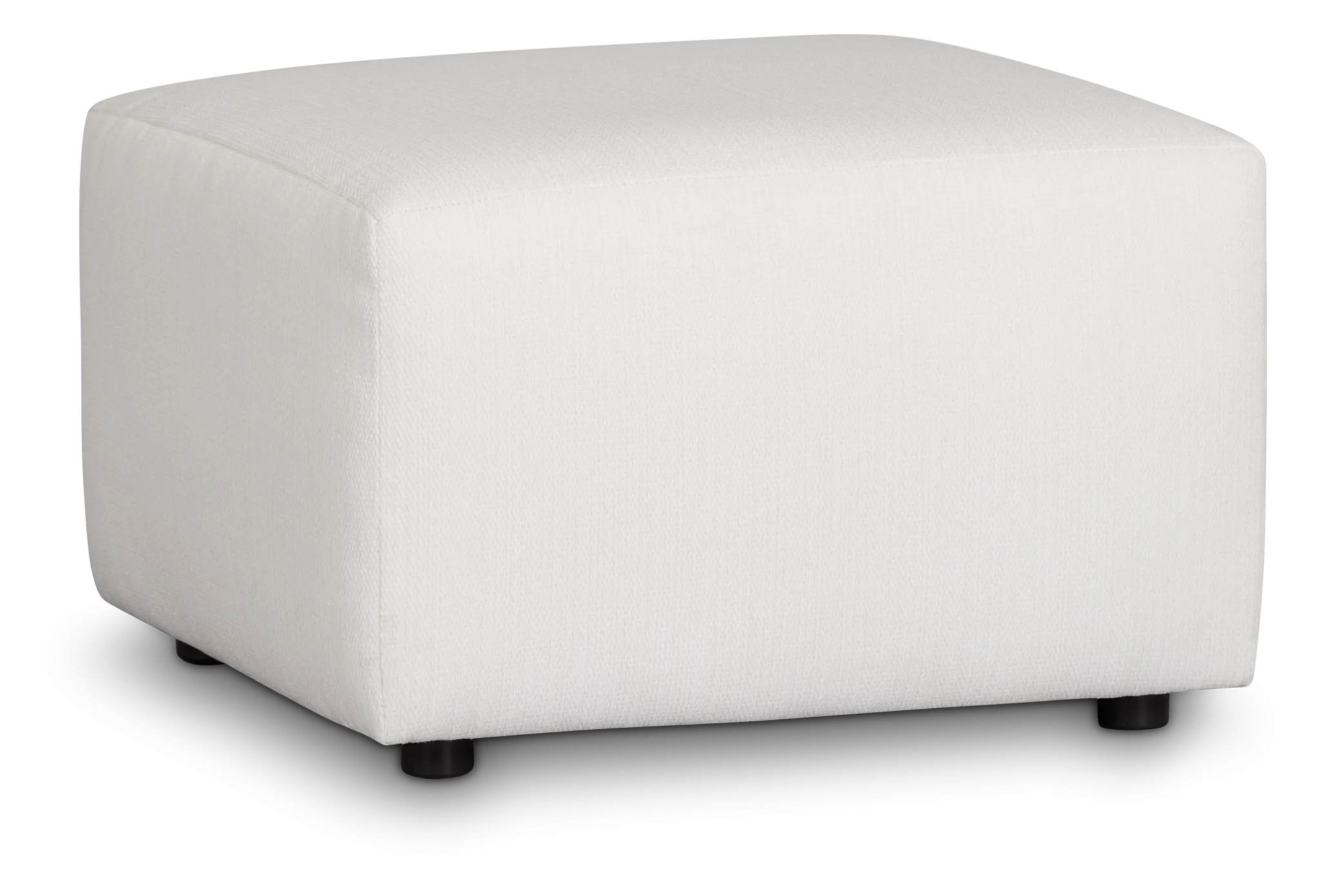 Rhodes White Fabric Ottoman
