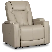 Optimus Beige Lthr/vinyl Power Recliner