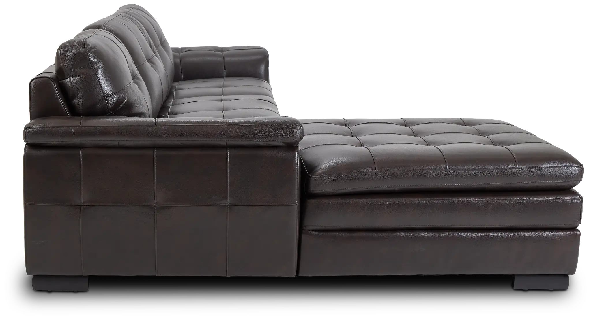 Braden Dark Brown Leather Left Chaise Sectional Braden Dark Brown Leather Left Chaise Sectional