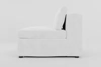 Destin Revenue White Fabric Armless Chair