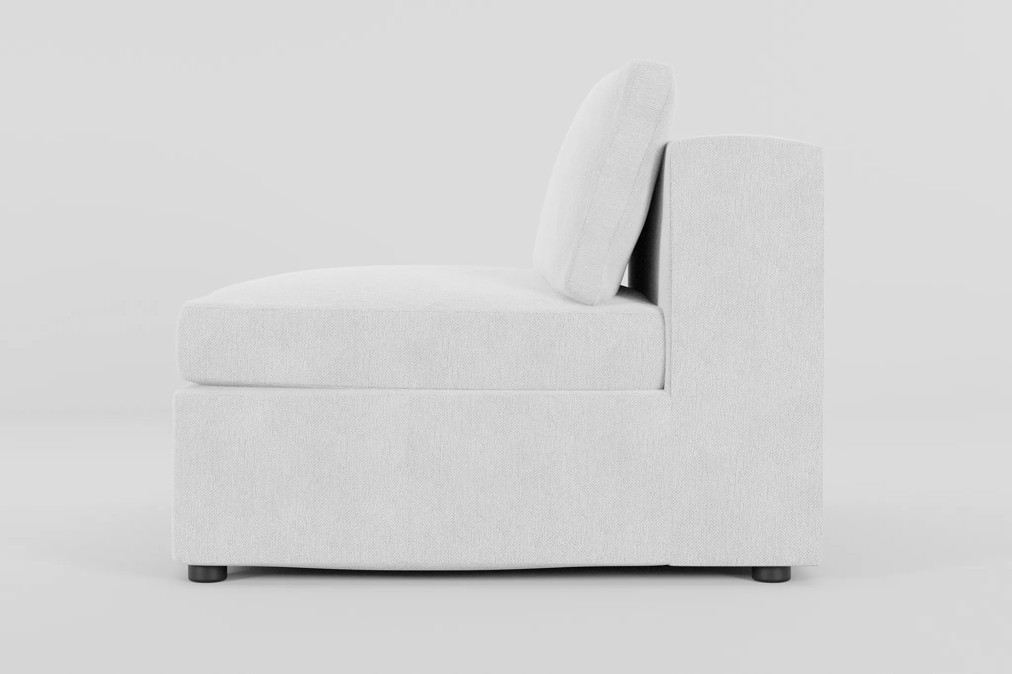Destin Revenue White Fabric Armless Chair