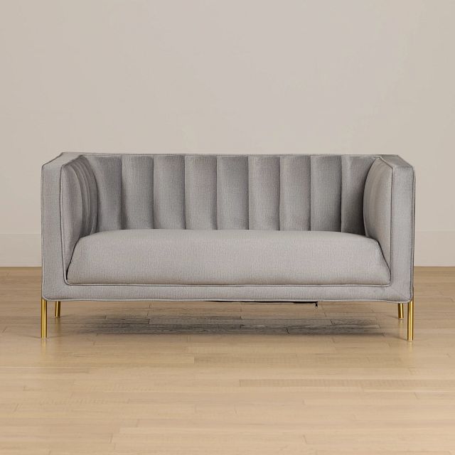 Bella Gray Velvet Loveseat