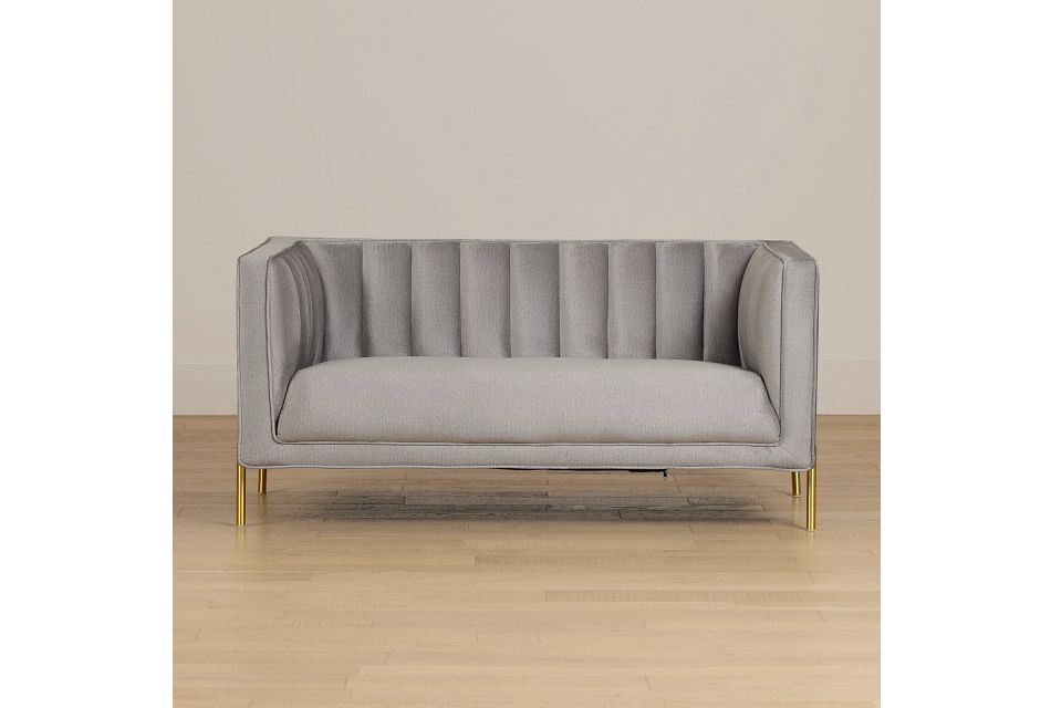 Bella Gray Velvet Loveseat,