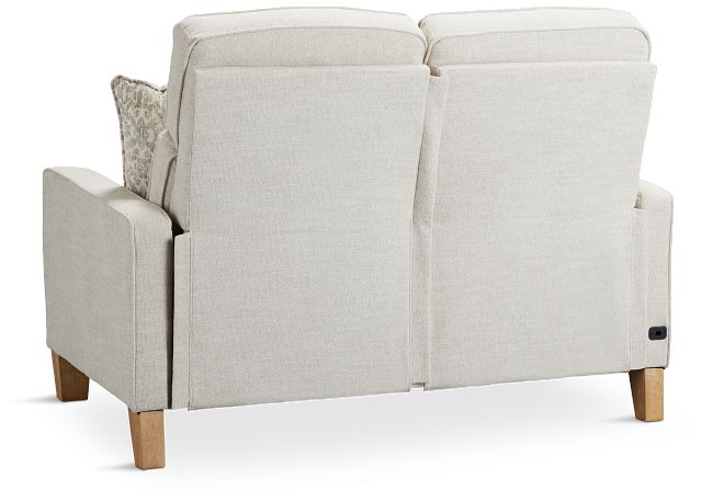 Bayside Light Beige Fabric Power Reclining Loveseat