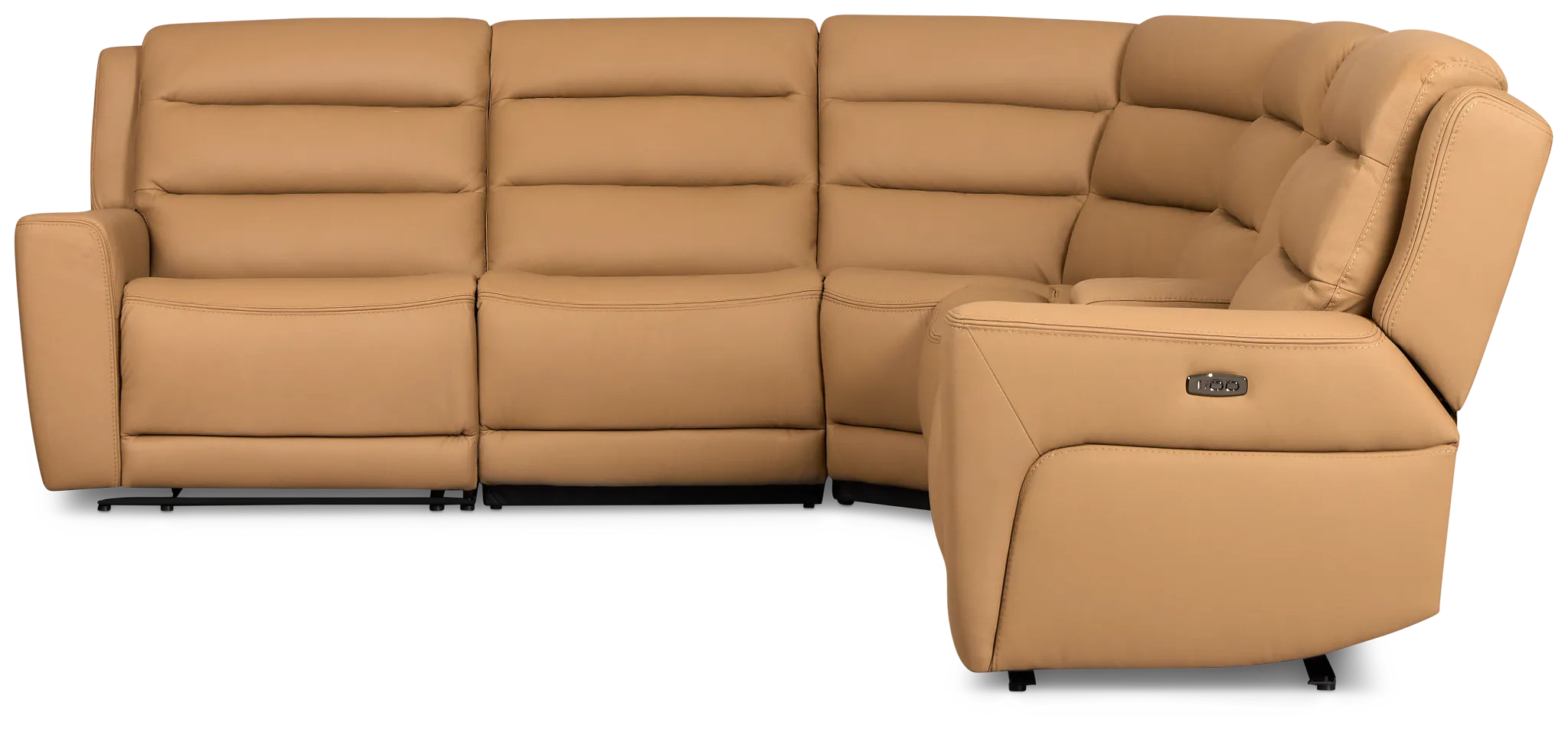 Wilder Brown Leather Large Dual Power Reclining Two-arm Sectional