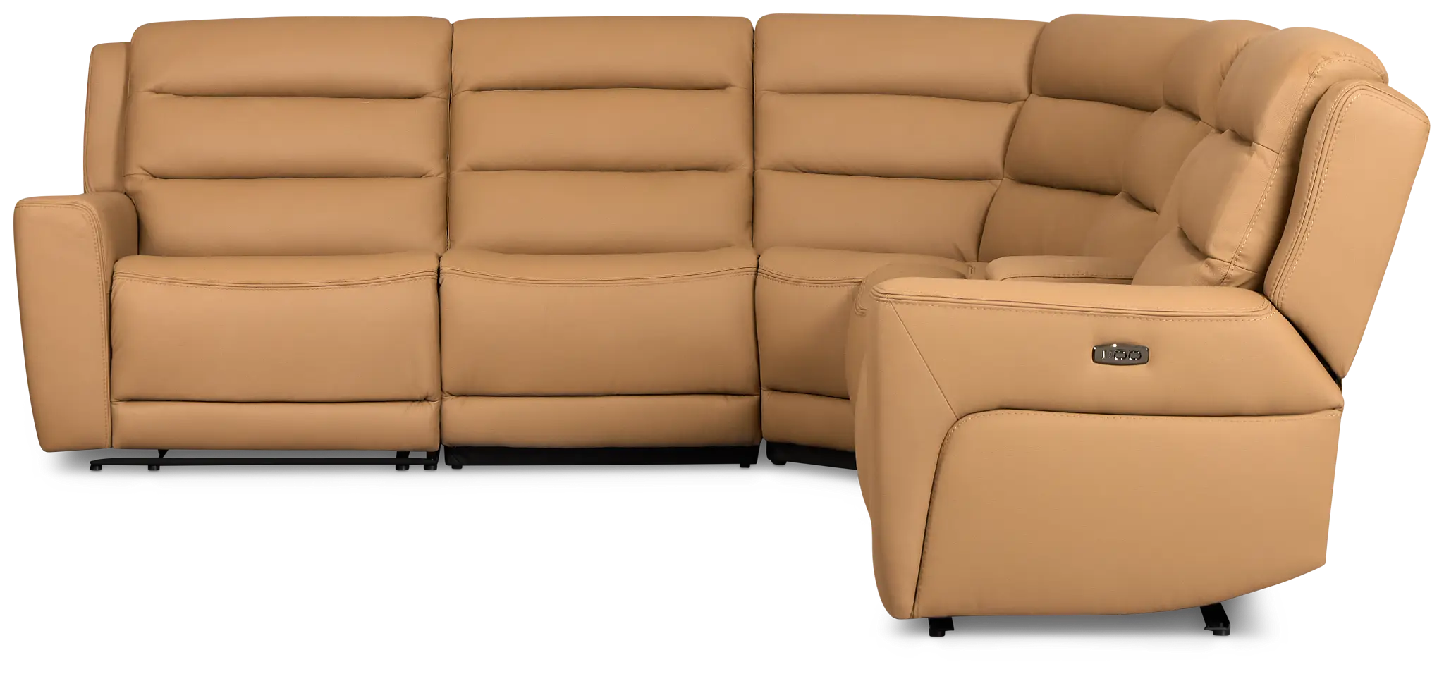 Wilder Brown Leather Large Dual Power Reclining Two-arm Sectional Wilder Brown Leather Large Dual Power Reclining Two-arm Sectional