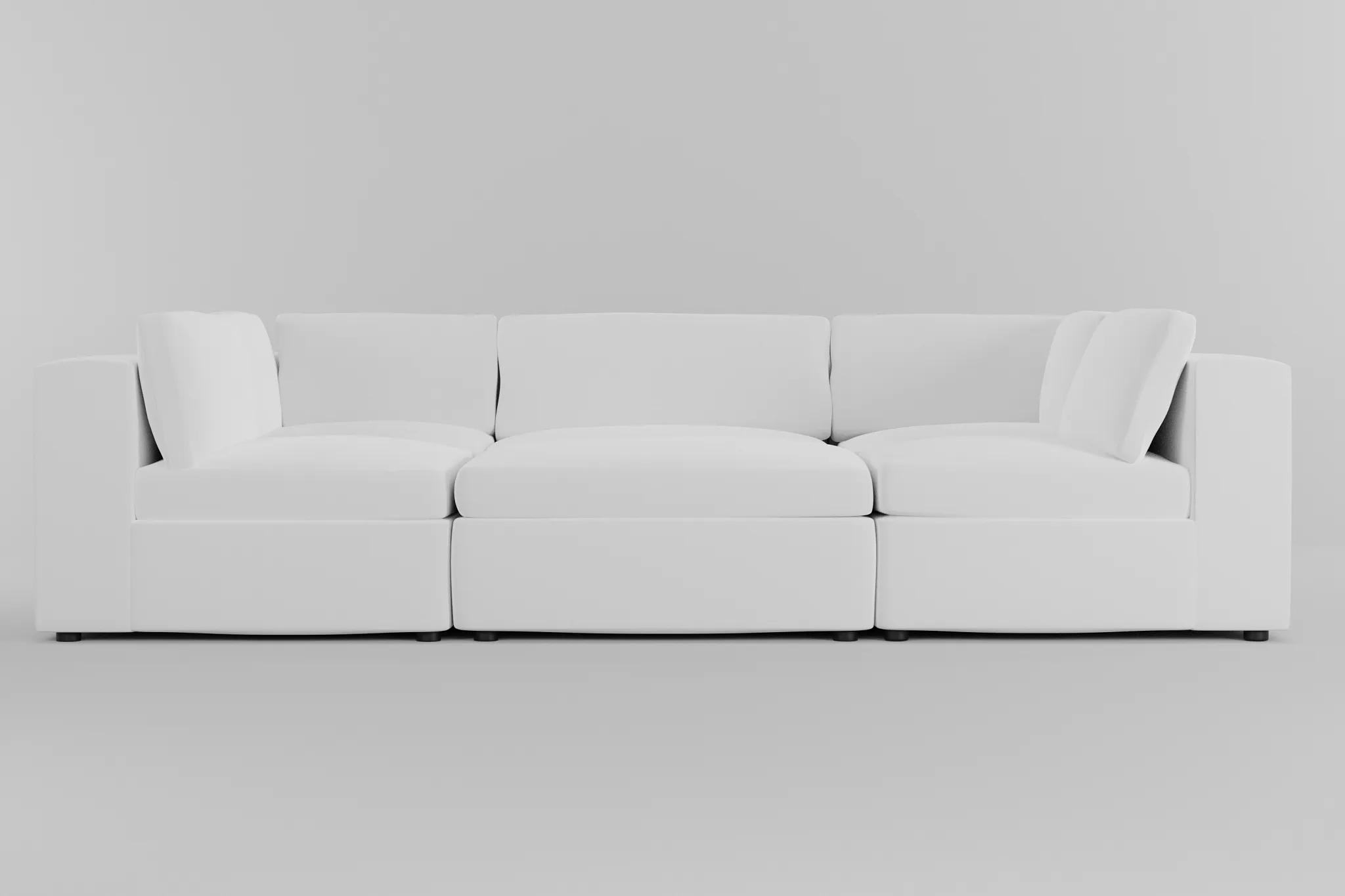 Destin Suave White Fabric 6-piece Pit Sectional