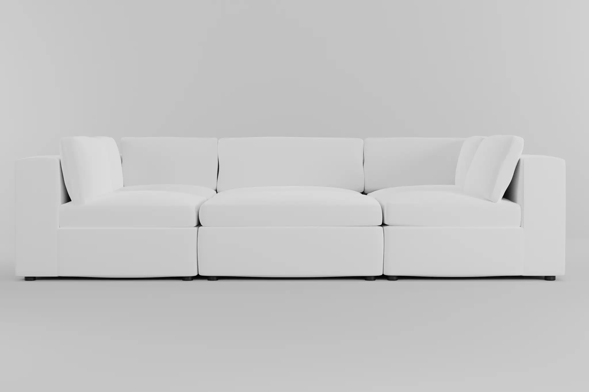 Destin Suave White Fabric 6-piece Pit Sectional Destin Suave White Fabric 6-piece Pit Sectional