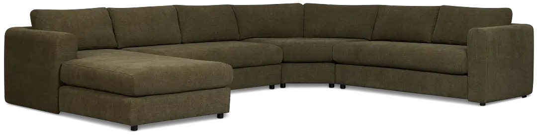 Alma Dark Green Fabric Medium Left Chaise Wedge Sectional Alma Dark Green Fabric Medium Left Chaise Wedge Sectional