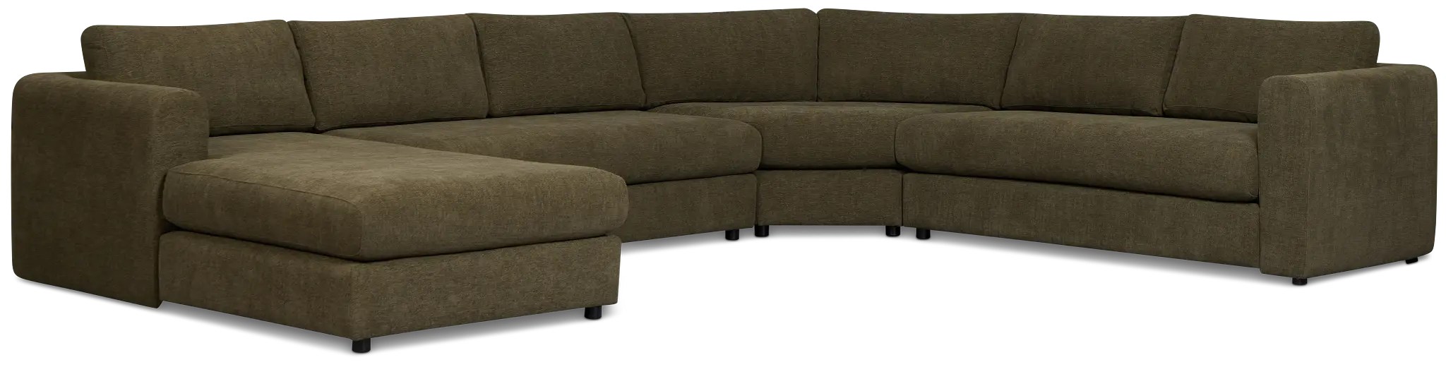 Alma Dark Green Fabric Medium Left Chaise Wedge Sectional Alma Dark Green Fabric Medium Left Chaise Wedge Sectional