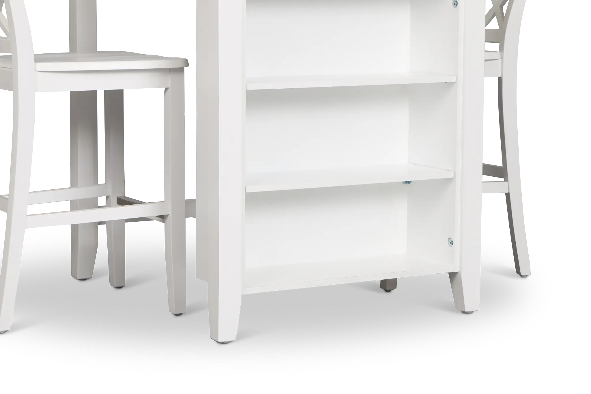 Edgartown Two-tone Storage High Table & 2 White Wood Barstools Edgartown Two-tone Storage High Table & 2 White Wood Barstools