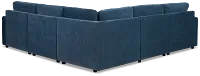 Addie Blue Fabric Small 2-arm Storage Sectional