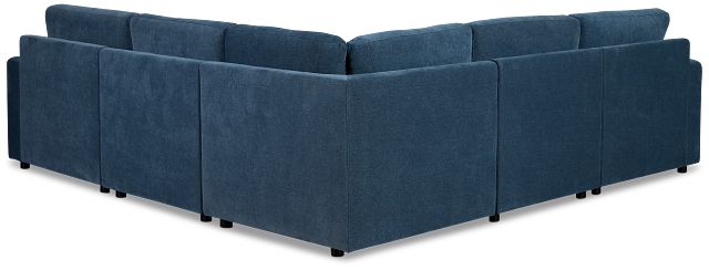 Addie Blue Fabric Small 2-arm Storage Sectional