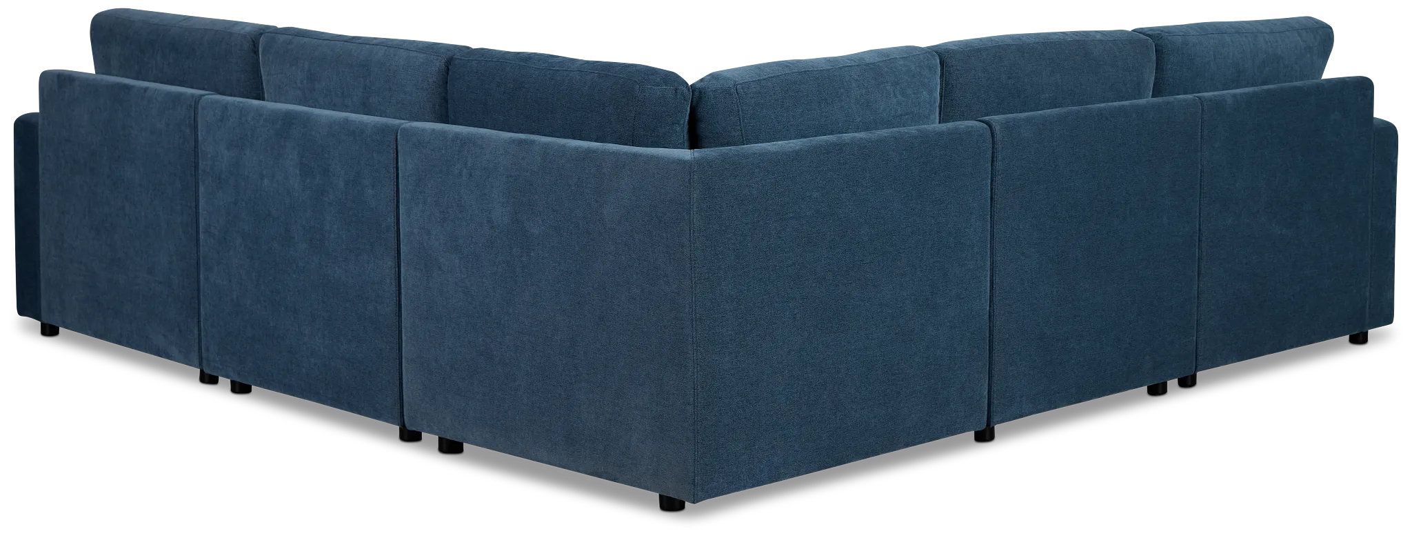 Addie Blue Fabric Small 2-arm Storage Sectional