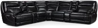 Casey Black Lthr/vinyl Large Triple Power Reclining Two-arm Sectional