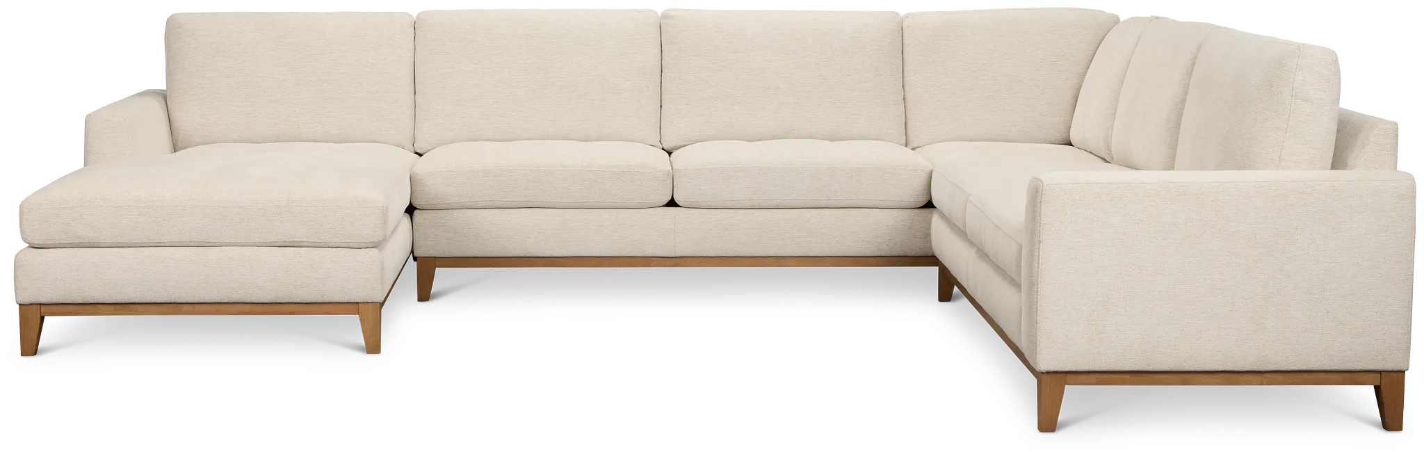 Maisie Light Beige Fabric Medium Left Chaise Sectional