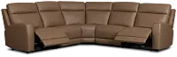 Flexsteel Belmont Dark Brown Lthr/vinyl Small Dual Power Reclining Two-arm Sectional