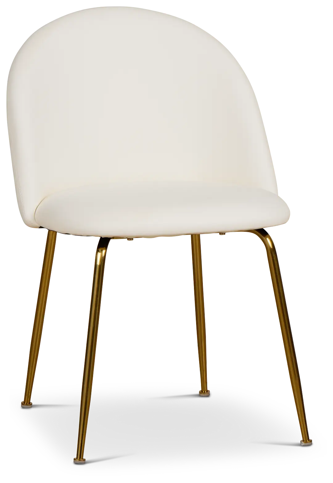 Capri White Micro Upholstered Side Chair W/ Gold Legs Capri White Micro Upholstered Side Chair W/ Gold Legs