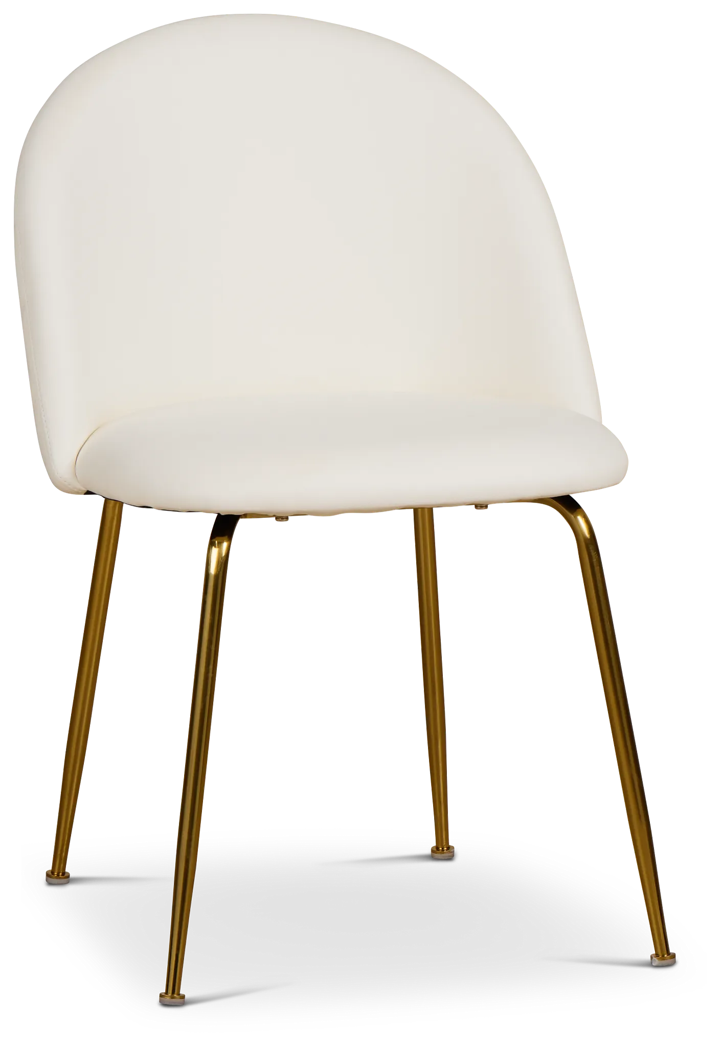 Capri White Micro Upholstered Side Chair W/ Gold Legs