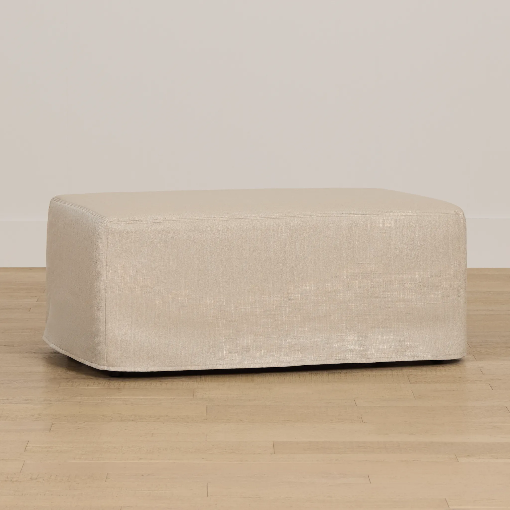 Marren Beige Fabric Ottoman