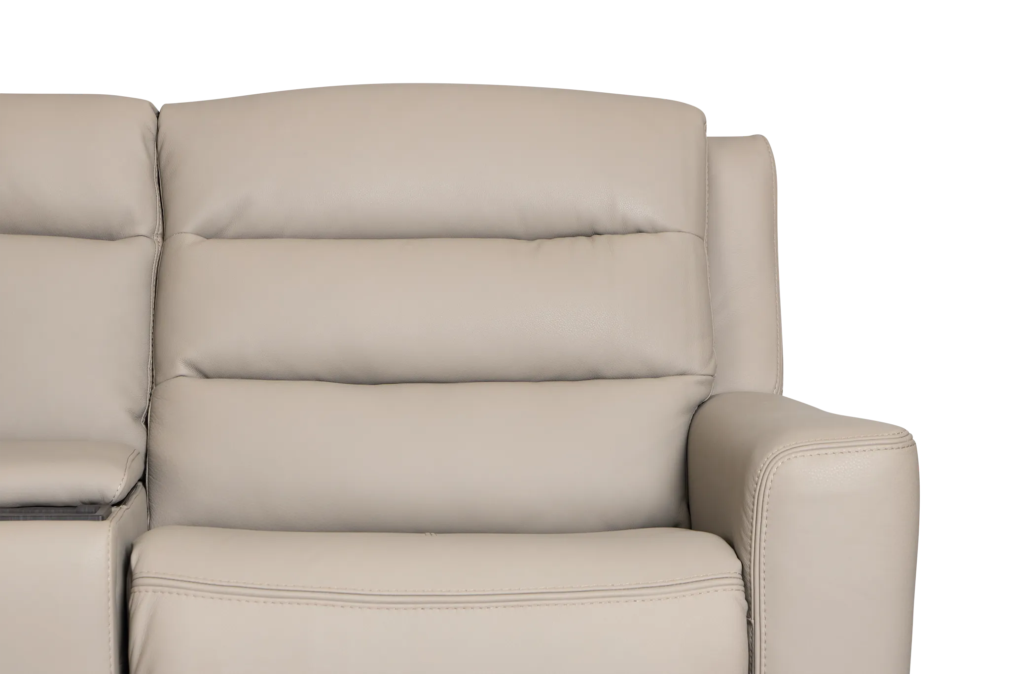 Wilder Taupe Leather Medium Dual Power 2-arm Reclining Sectional