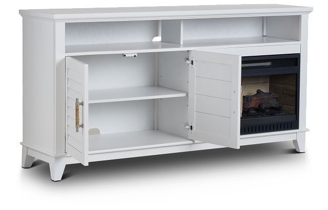 Cape May White 64" Tv Stand With Fireplace Insert