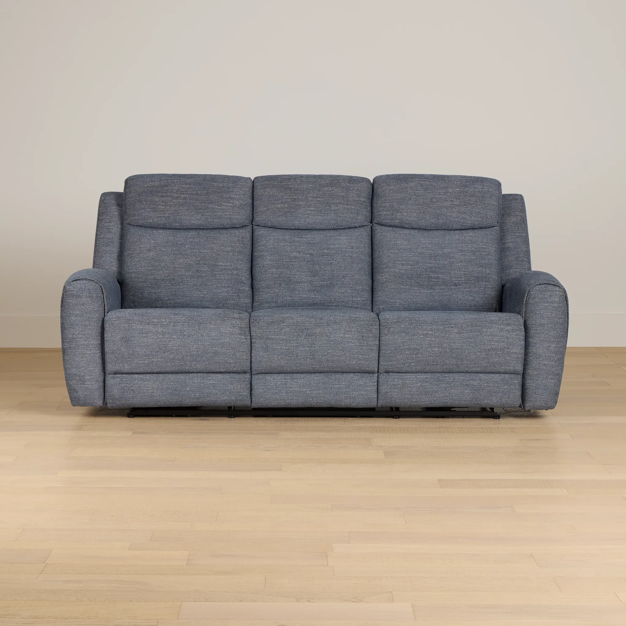 Walker Blue Fabric Power Reclining Sofa W/ Power Headrest