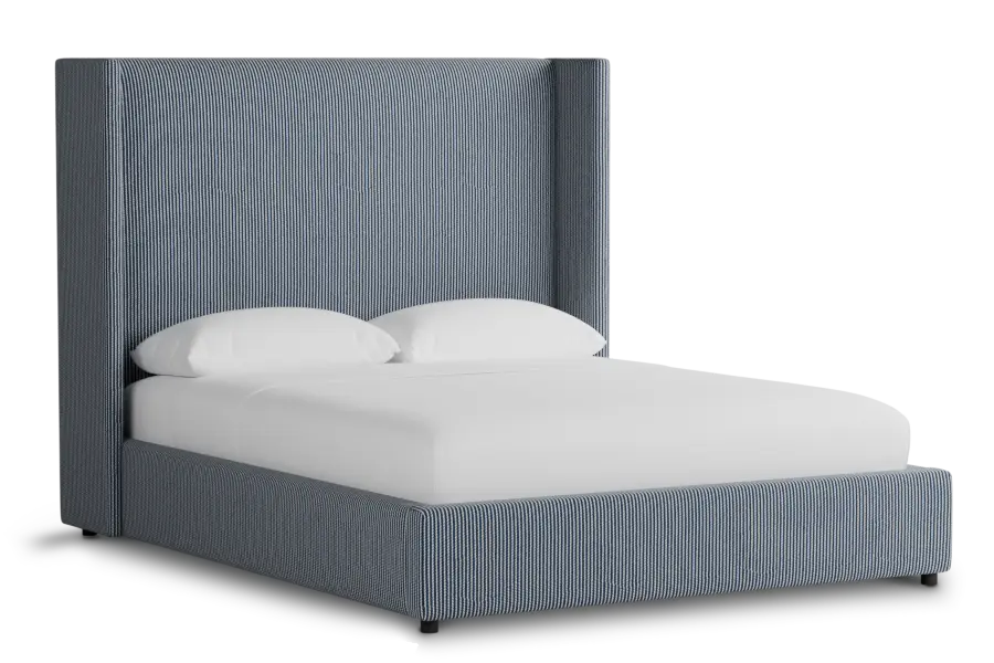 Captiva Lucy Navy 60" Upholstered Shelter Bed Captiva Lucy Navy 60" Upholstered Shelter Bed