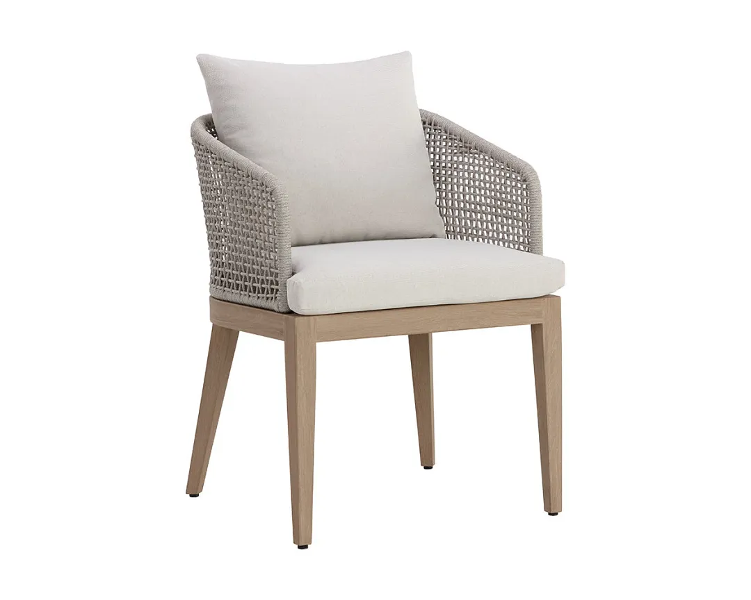 Ukiah Light Gray Cushioned Arm Chair