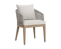 Ukiah Light Gray Cushioned Arm Chair
