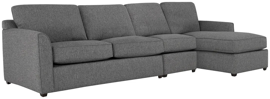 Asheville Gray Fabric Small Right Chaise Sectional