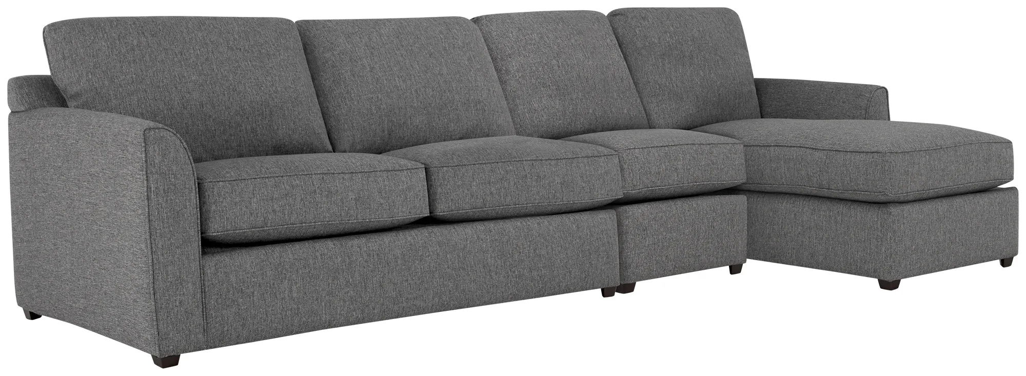 Asheville Gray Fabric Small Right Chaise Sectional