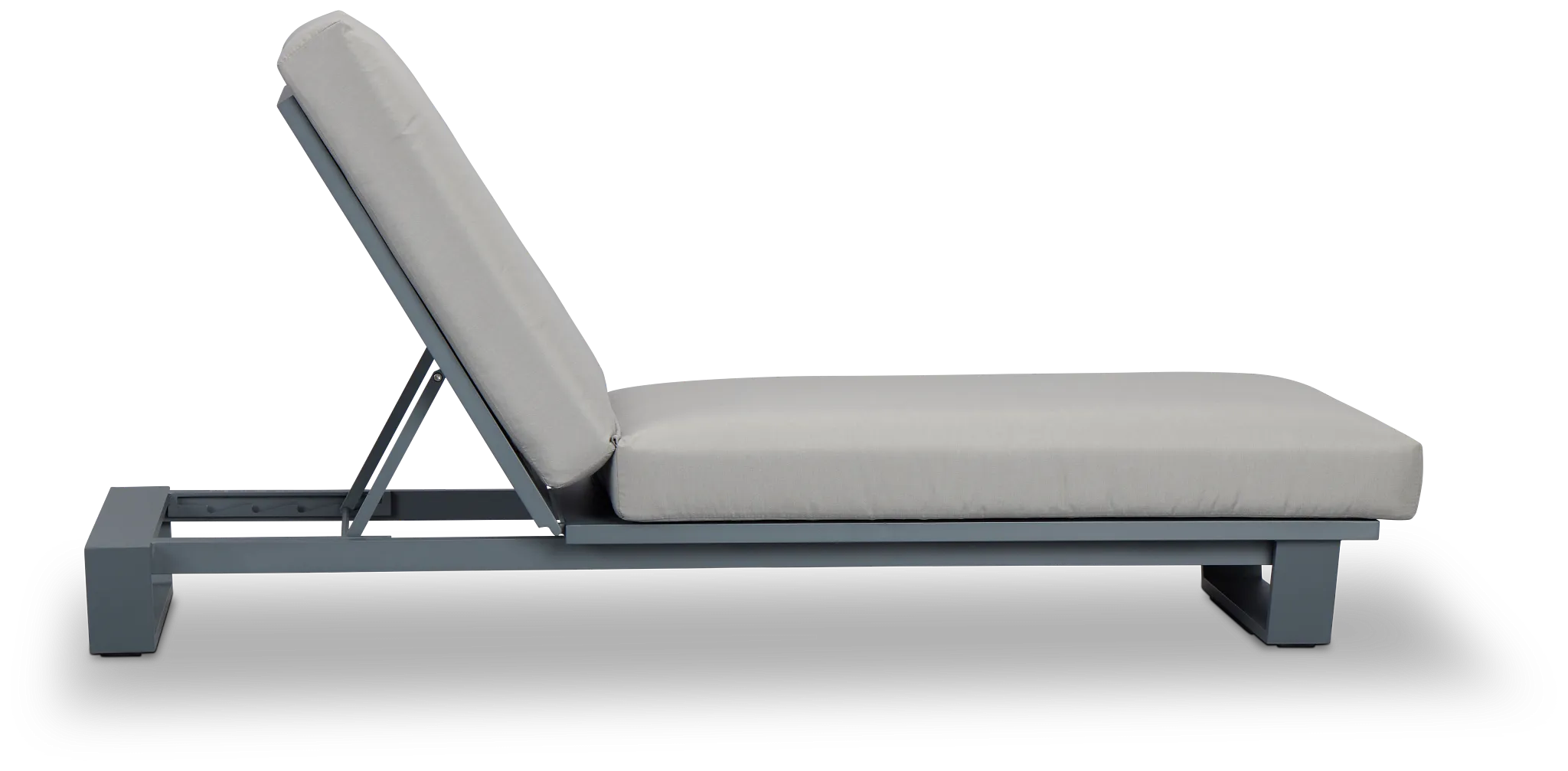 Exuma Gray Aluminum Cushioned Chaise