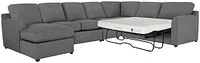 Asheville Gray Fabric Left Chaise Memory Foam Sleeper Sectional