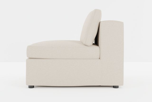 Destin Suave Beige Fabric Armless Chair