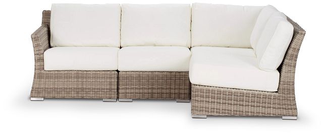 Raleigh White Left 4-piece Modular Sectional