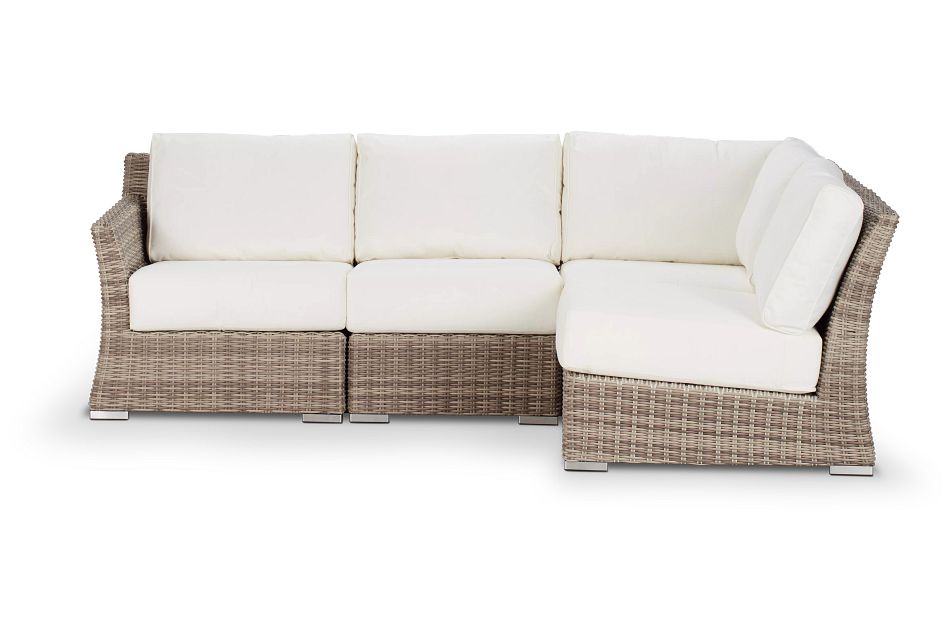 Raleigh White Left 4piece Modular Sectional