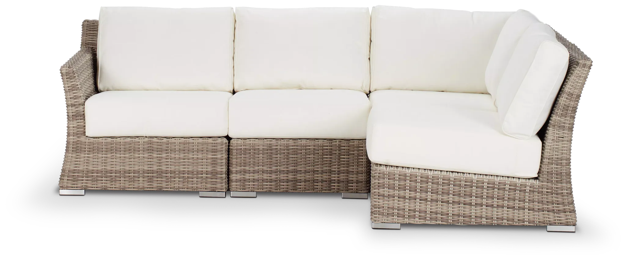 Raleigh White Left 4-piece Modular Sectional