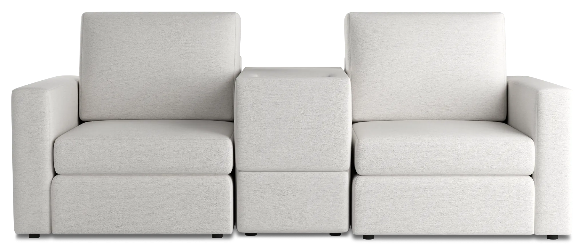 Citymod White Fabric 3-piece Modular Sofa With Storage Console