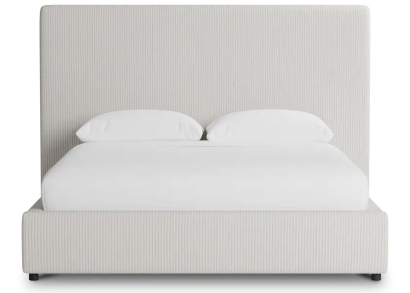 Grayton Lucy Light Beige 54" Upholstered Platform Bed