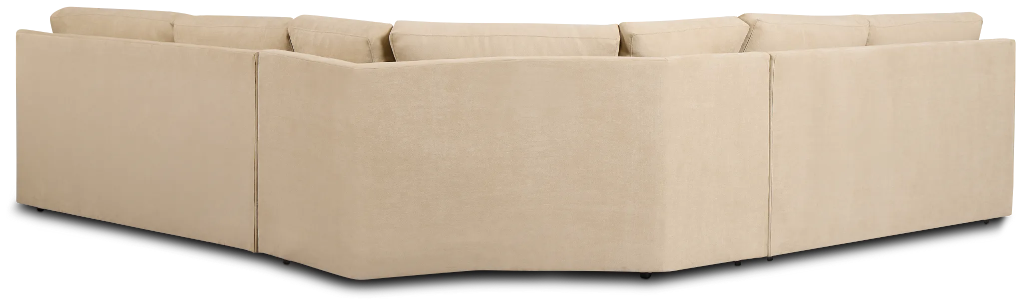 Hudson Beige Fabric Small 2-arm Wedge Sectional