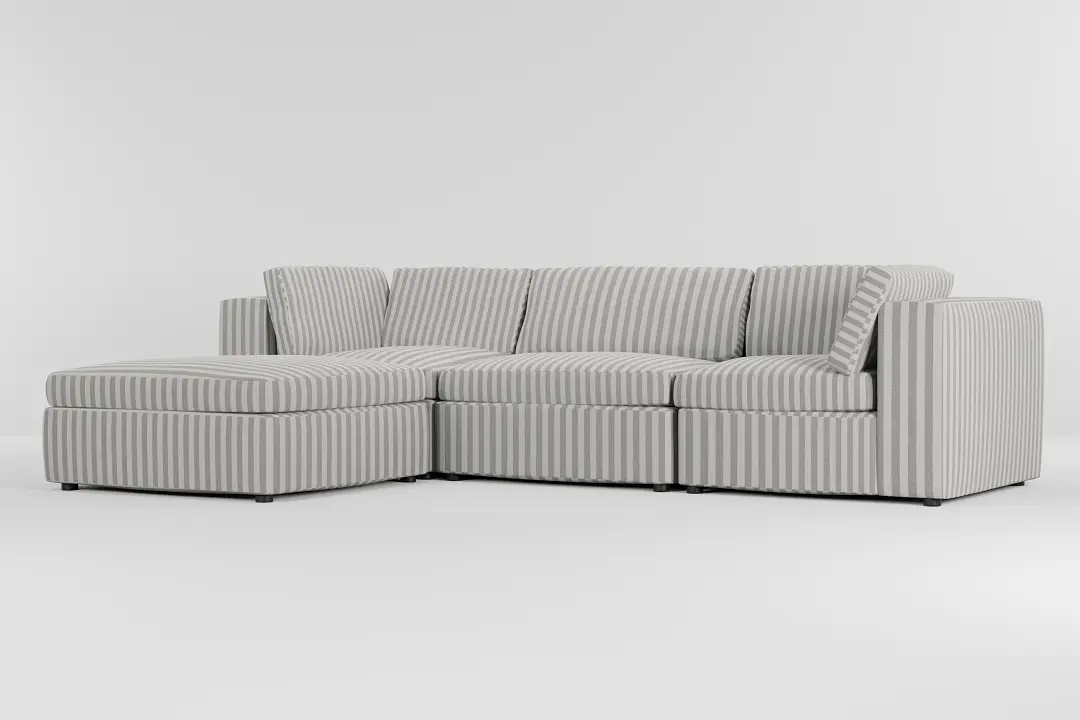 Destin Sea Lane Dark Gray Fabric 4-piece Bumper Sectional Destin Sea Lane Dark Gray Fabric 4-piece Bumper Sectional
