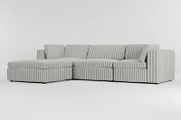 Destin Sea Lane Dark Gray Fabric 4-piece Bumper Sectional