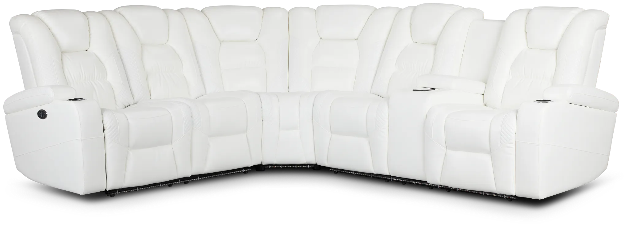 Troy White Micro Right Console Love Reclining Sectional