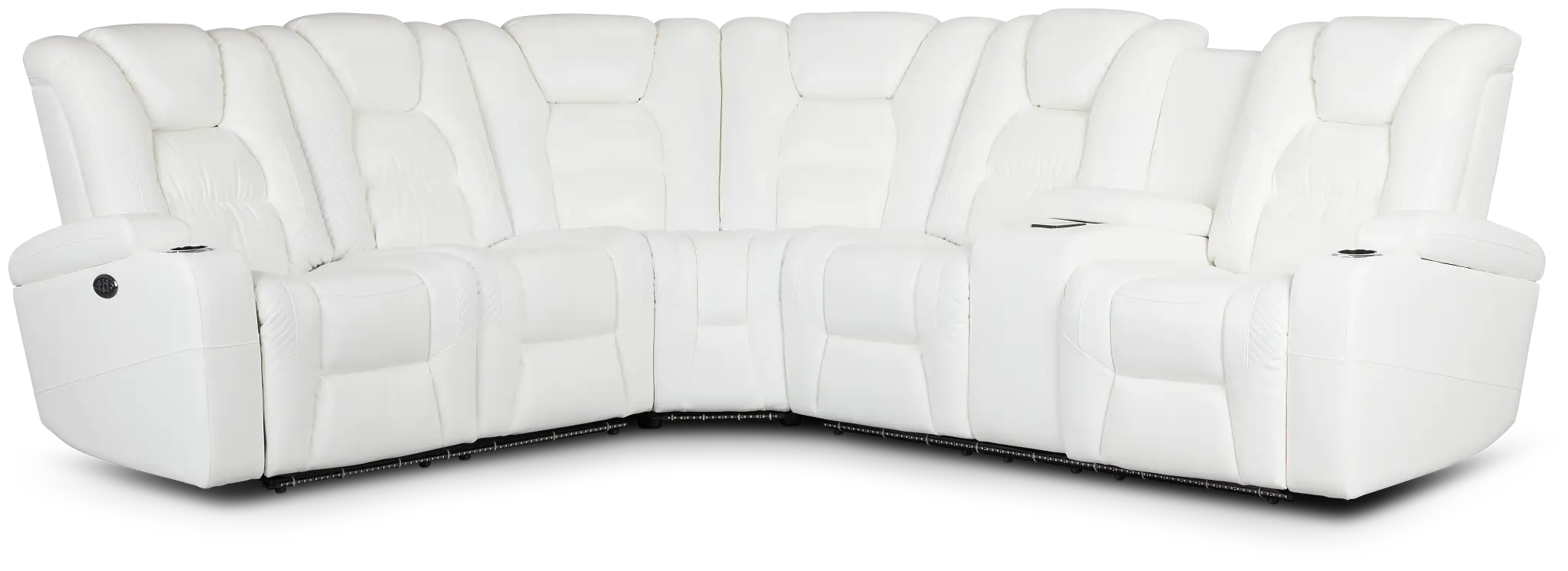 Troy White Micro Right Console Love Reclining Sectional Troy White Micro Right Console Love Reclining Sectional
