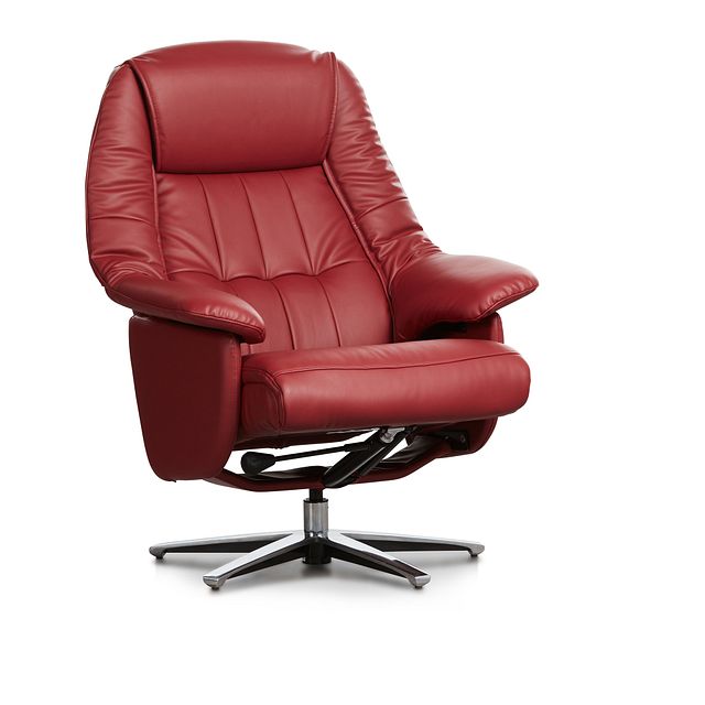 Jones Red Micro Recliner & Ottoman