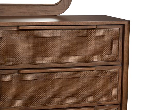 Pacific Mid Tone 6-drawer Dresser & Mirror